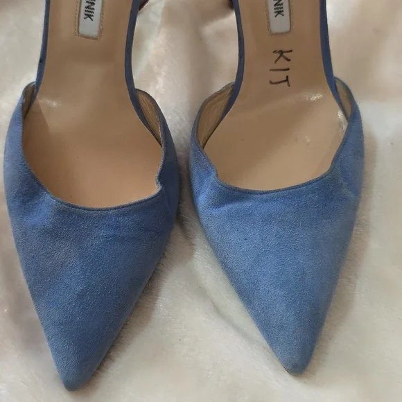 Manolo Blahnik Tayler Suede Heels - Purple, Blue, - Picture 4 of 10